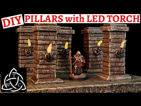 Modular Pillar with LED Torch for D&D