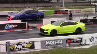 BMW M5 vs Audi RS7, Audi SQ5 & Jeep Trackhawk - Drag Races