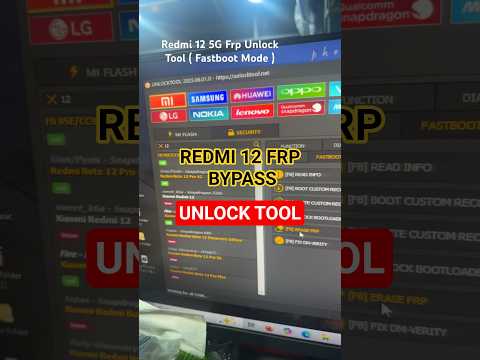 Redmi 12 4G Frp Unlock Tool Fastboot Mode 100% Done #frpbypass #frpunlock #unlocktool #fastbootmode