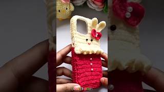 Cute Crochet mobile Cover pattern 😍🐰 #crochet #crochetcover #shorts