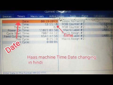 Haas Machine DATE and TIME changing (NGC control)