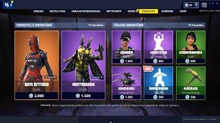 fortnite shop 7 5 19 rote ritterin und mottmando skins uberschwang emote - fortnite rote ritterin spitzhacke