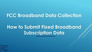 How to Submit Fixed Broadband Subscription Data