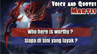 Download lagu Martis Voice and Quotes Mobile Legends dan Artinya mp3