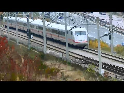 ICEs und REs auf der SFS Ingolstadt - Nürnberg nahe Allersberg (+Geschwindigkeitsangabe)