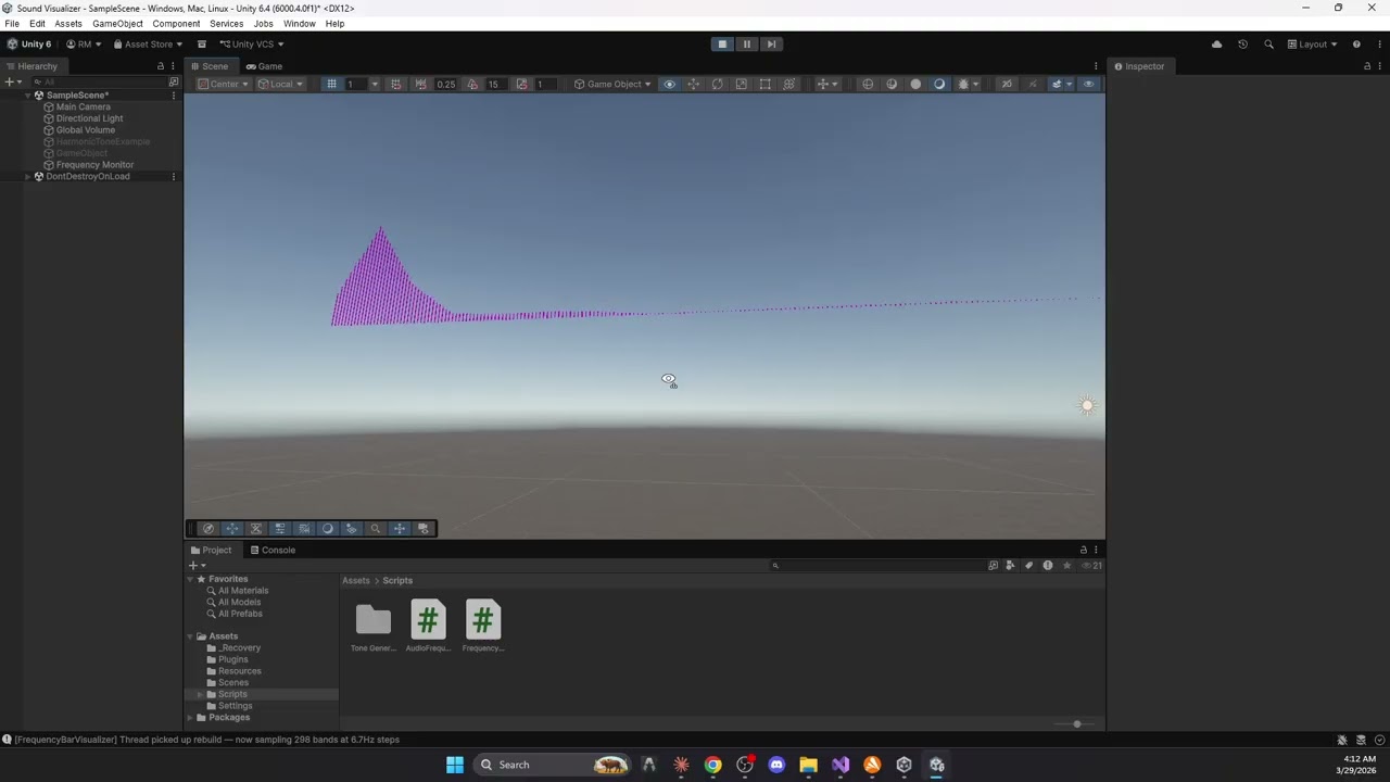 Unity Sound / Frequency Visualizer - System Audio. Demo Video.