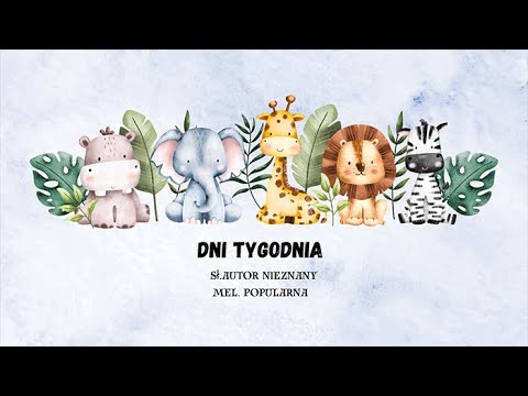 DNI TYGODNIA (PANIE JANIE) animowane wierszyki dla dzieci, poeci dzieciom