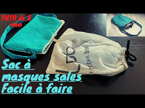 😷👜👪 Comment COUDRE un SAC À MASQUES SALES en 8min - MAIN ou MACHINE | How to make MASK POUCH