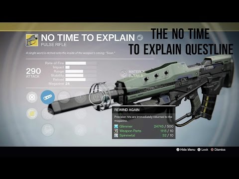 Destiny :The Taken King : The No Time To Explain Exotic Questline.