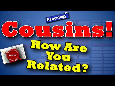 Cousins! What is a Second Cousin?  DNA Cousins?  Cousin Chart!