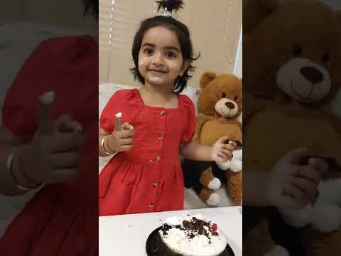 #Funny Mahika playing with her birthday cake#shorts