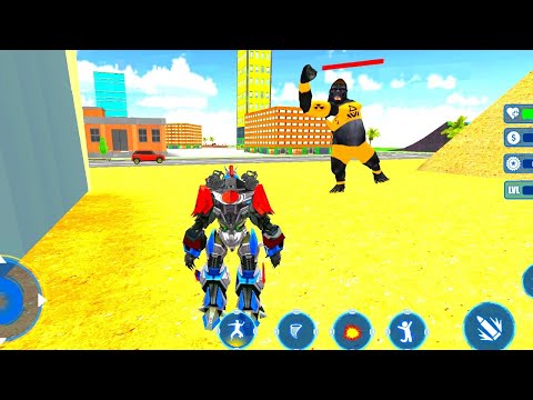GORILLA ROBOT TRANSFORMATION RAMPAGE CITY ATTACK BATTLE || MECH ROBOT TRANSFORMATION - Android game