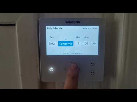 How to set up the hot water time clocks on a Samsung heat pump HTQ, R290 and Gen 6