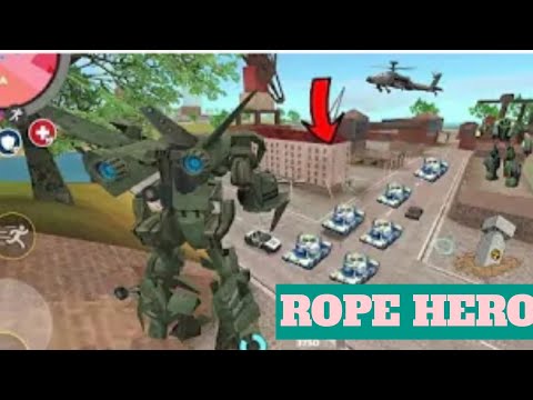Rope Hero Vice Town - (Transformer Jetirplane Fight Army Tanks) 10x Army Tankin Power Cave