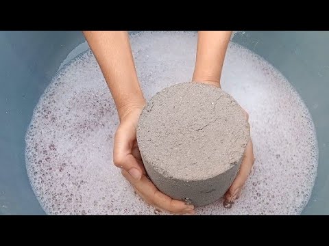 Asmr: Ashes and charcoal cylinders crumbling in foamy water|| mind-blowing texture|| plz watch fully