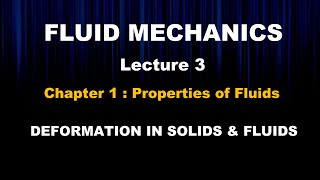 Fluid Mechanics | Lecture Series | Lecture 3 - Deformation in Solids and Fluids