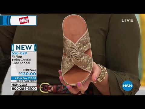 FitFlop Twiss Crystal Slide Sandal