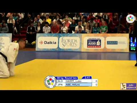 Judo 2013 World Championships Cadets Miami: Harpf (SLO) - Abe (JPN) [-66kg]