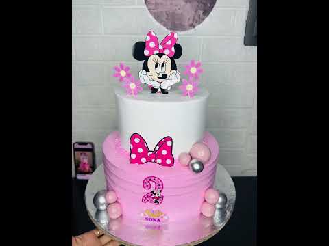 Minnie mouse theme cake 😍 #cake #cakedecorating #baker #viral #youtubeshorts #trending # #cakes