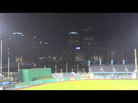 Lightning lights up the Pittsburgh skyline as game delays @ PNC Park 6/18/14 00003