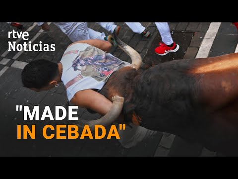 SAN FERMÍN 2025: SEGUNDO ENCIERRO, con los CEBADA GAGO, y un HERIDO POR ASTA DE TORO | RTVE
