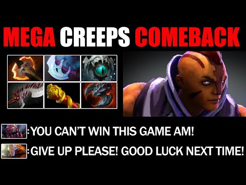 Farm Machine Anti Mage 9 Min Battlefury Mega Creeps Comeback - Epic Battle Fight 7.27 Dota 2