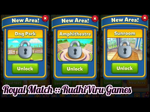 Dog Park + Amphitheater + Sunroom AREA COMPLETE #RudhiViru Royal Match | King's Nightmare Dream Game