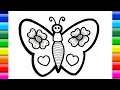Cute Butterfly  Drawing, Painting and Coloring For kid's Toddlers,How to Draw Painting