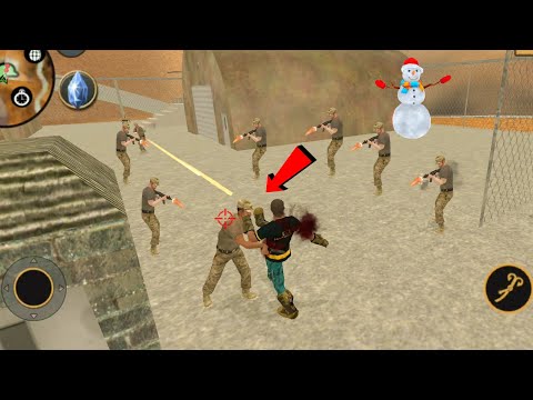 Vegas Crime Simulator (Rope Hero Kick Army Man Face) Rope Hero Action on Army Base - Gameplay HD