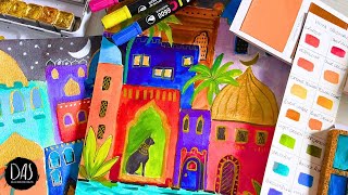 How to Paint a Vibrant Watercolor Village!