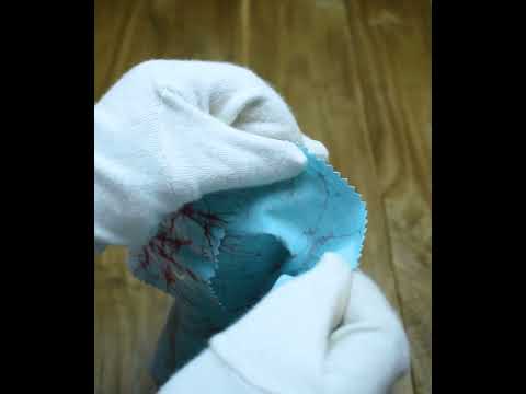 Abstract Blue Screenprinted Cotton Khadi 86 GSM Handwoven Fabric — video