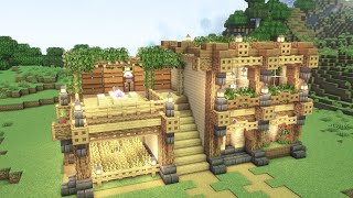 【マインクラフト】おしゃれなサバイバルハウスの作り方 | minecraft | How to build a survival house tutorial【マイクラ建築】