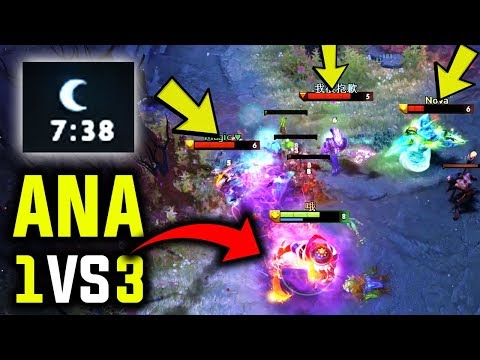 When Ana Pick Signature Hero - 7 Min 1vs3 Crazy Ember Spirit Plays Dota 2