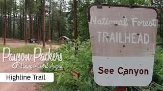 We hiked a portion of the Highline Trail, form the See Canyon TH.  An "in & out" hike that totals about 6.3 miles.  There will be scenic views, big trees, big manzanita, and huge outcroppings of red rock.