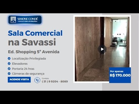 Sala Comercial na Savassi, Ed. Shopping 5ª Avenida - R$170.000