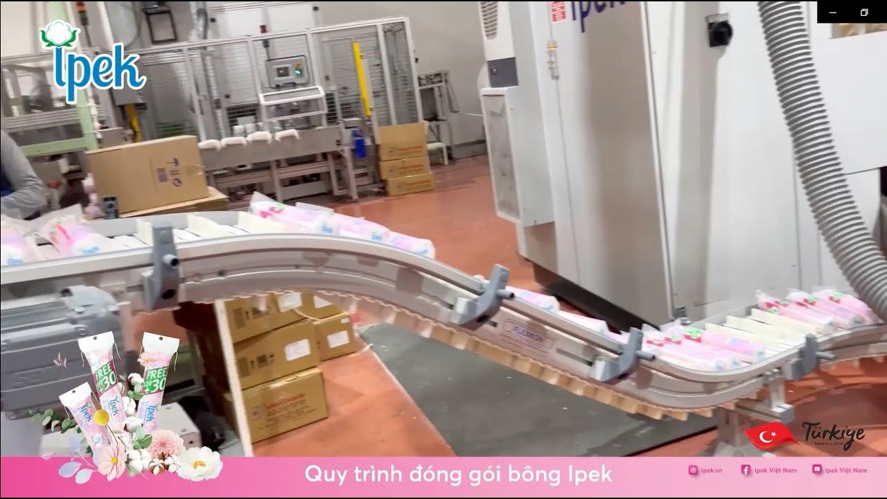 Quy trình đóng gói bông tẩy trang Ipek