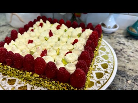 Pistachio and Raspberry Tart Recipe طارط الفستق والتوت (الفرومبواز) #tart #tarte #طارط #تارت