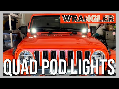 JL Jeep Wrangler - Rough Country Black Series Quad LED POD Lights