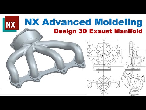 Siemens NX Tutorials #49 | Design 3D Exaust Manifold - Advanced 3D Modeling Engine