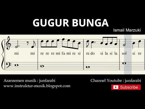 Not balok gugur bunga lagu wajib nasional doremi solmisasi