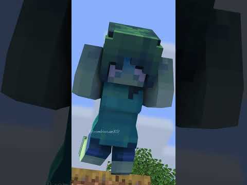 Zombie San - Minecraft Zombie Girl Falling2 - minecraft animation #shorts