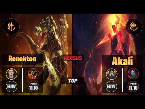 MagiFelix RENEKTON (Top) [Conqueror] VS AKALI - Challenger EUW Patch 11.10