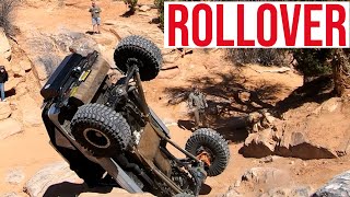 Jeep Rollover on High Dive (Behind The Rocks Trail) in Moab, Utah