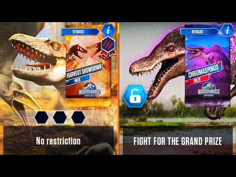 HARVEST SHOWDOWN PACK ALLONOGMIUS VS INDOMINUS REX VS GLYTHRONAX | JURASSIC WORLD THE GAME