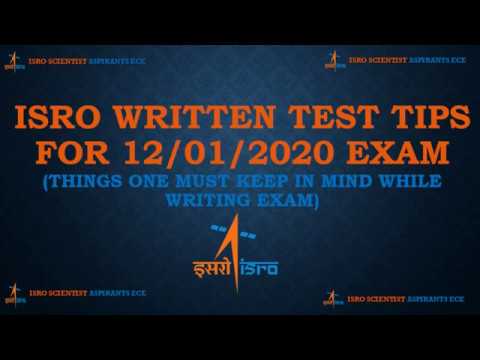 ISRO Written Test Tips for Exam on 12/01/2020