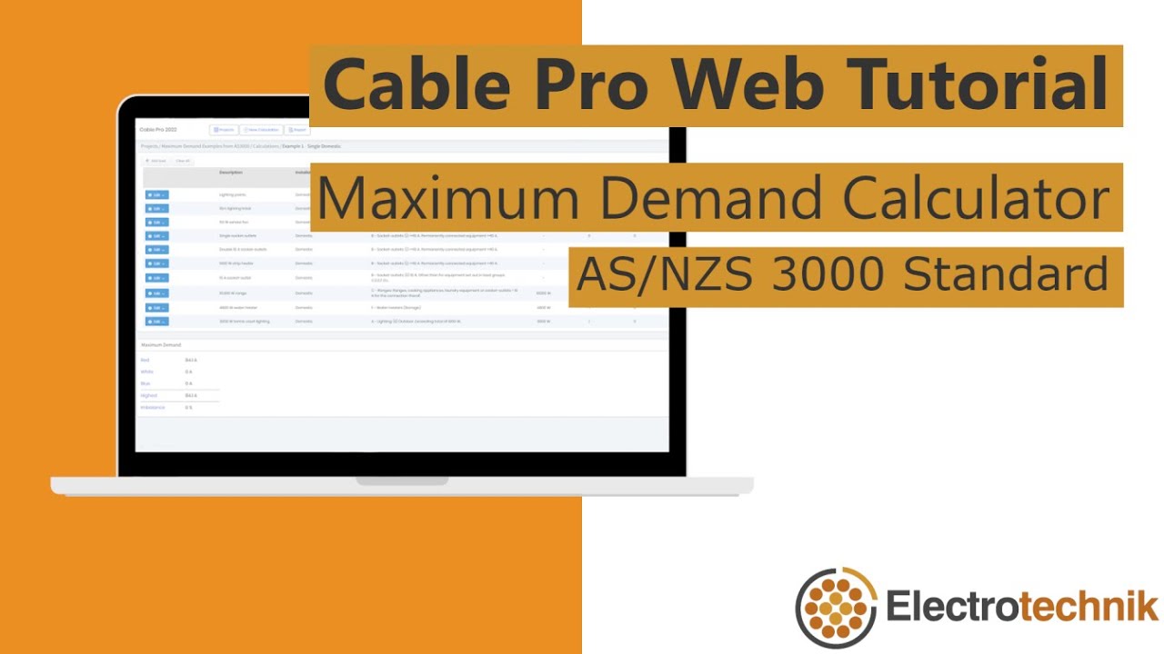 How to use the Maximum Demand Calculator | Cable Pro Web Tutorial