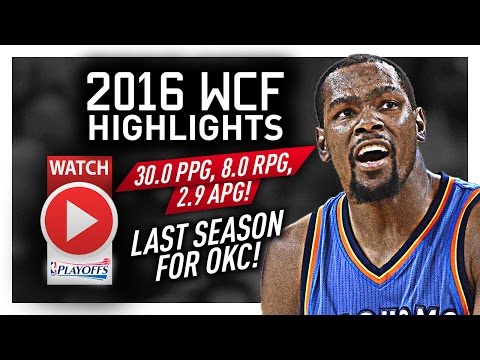 Kevin Durant WCF Offense Highlights VS Warriors 2016 Playoffs - LAST Run for OKC!