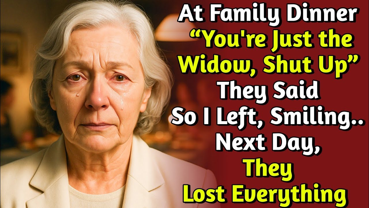 “Shut Up—You Widow” They Said at Dinner —So I Left. Next Day, They Lost Everything..