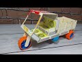 How To Make Tuk Tuk Auto Rickshaw From Matchbox DIY Cargo Loading Tuk Tuk DC Motor And Battery