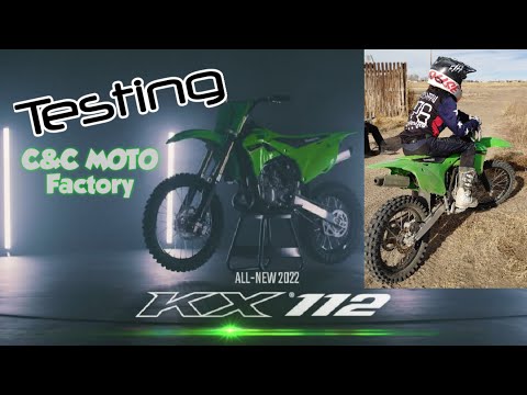 Testing a new Kawasaki KX112 on a Supercross Track